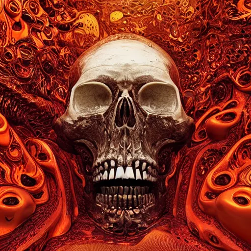 Image similar to portrait_of_a_melting_skull._intricate_abstract._intricate_artwork._by_Tooth_Wu_wlop_beeple_dan_mumford._octane_render_trending_on_artstat