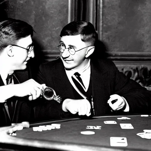 Image similar to harry potter and adolf hitler playing poker, 2 0 2 2