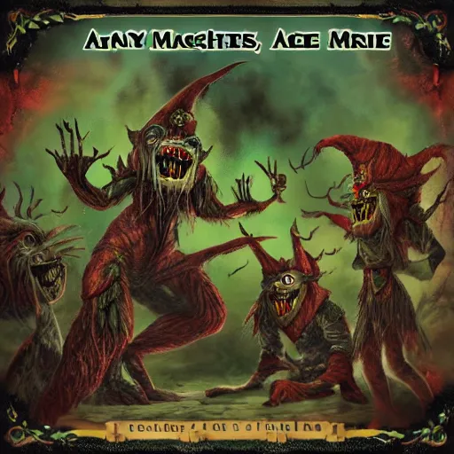 Image similar to angry machine elves, horror, scary, evil