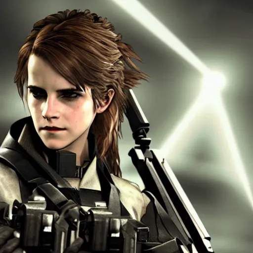 Image similar to emma watson as a paladin metal gear dramatic lighting cinematic cinematic lighting by Yoji Shinkawa