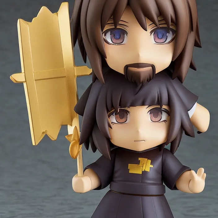 Prompt: jesus christ, an anime nendoroid of jesus christ, figurine, detailed product photo