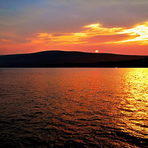 Image similar to sea of galilee at sunset