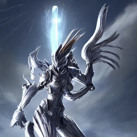 Image similar to giant stunning goddess shot, beautiful hot anthropomorphic robot mecha female dragon, larger than the planet, gently caressing earth, looming over earth in space, detailed sleek silver armor, epic proportions, epic scale, highly detailed digital art, furry art, macro art, warframe fanart, destiny fanart, anthro, giantess, macro, furaffinity, deviantart, 8k 3D realism