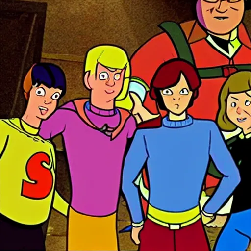 Prompt: bootleg scooby doo mystery inc