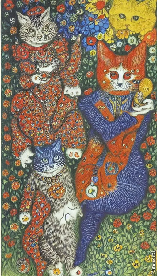 Image similar to the two complementary forces that make up all aspects and phenomena of life, by Louis Wain