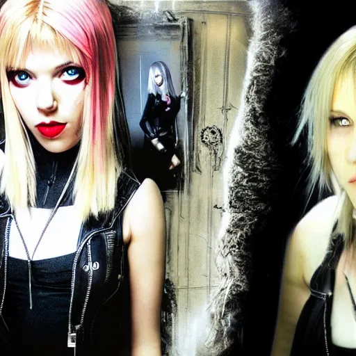 Prompt: scarlett johansson modeling as misa amane from death note, photograph