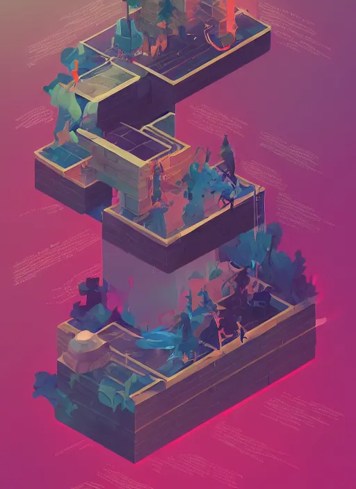 Image similar to axonometric isometric infographic on climate change by makoto shinkai, ilya kuvshinov, lois van baarle, rossdraws, basquiat | afrofuturism, in the style of hearthstone, trending on artstation | dark color scheme