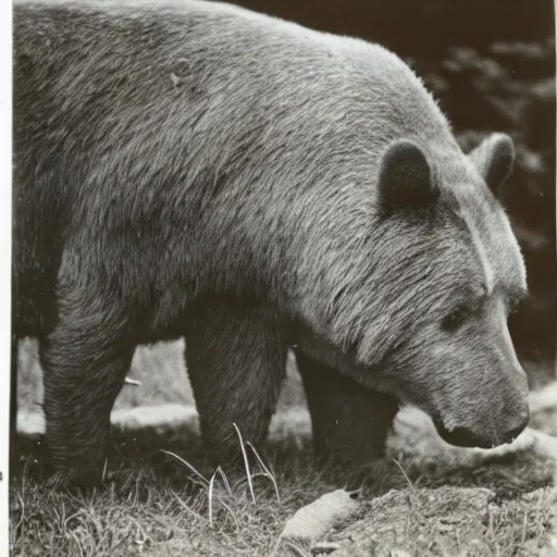 Image similar to world war 2 photo of a short faced bear