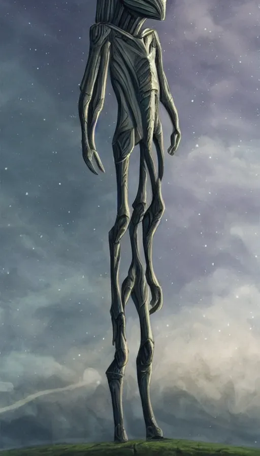 Image similar to Majestic tall alien, sci-fi