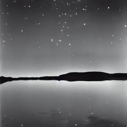 Prompt: night sky reflected in the water, landscape photo by horst - p - horst