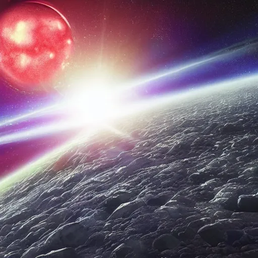 Prompt: the planet earth in space. the planet earth is inside a galactic sized egg. the egg cracks open and the earth slowly falls out. digital art, dramatic lighting, comedy, science fiction, concept art, epic fantasy, surreal. 2 0 0 1 space odyssey. cosmos