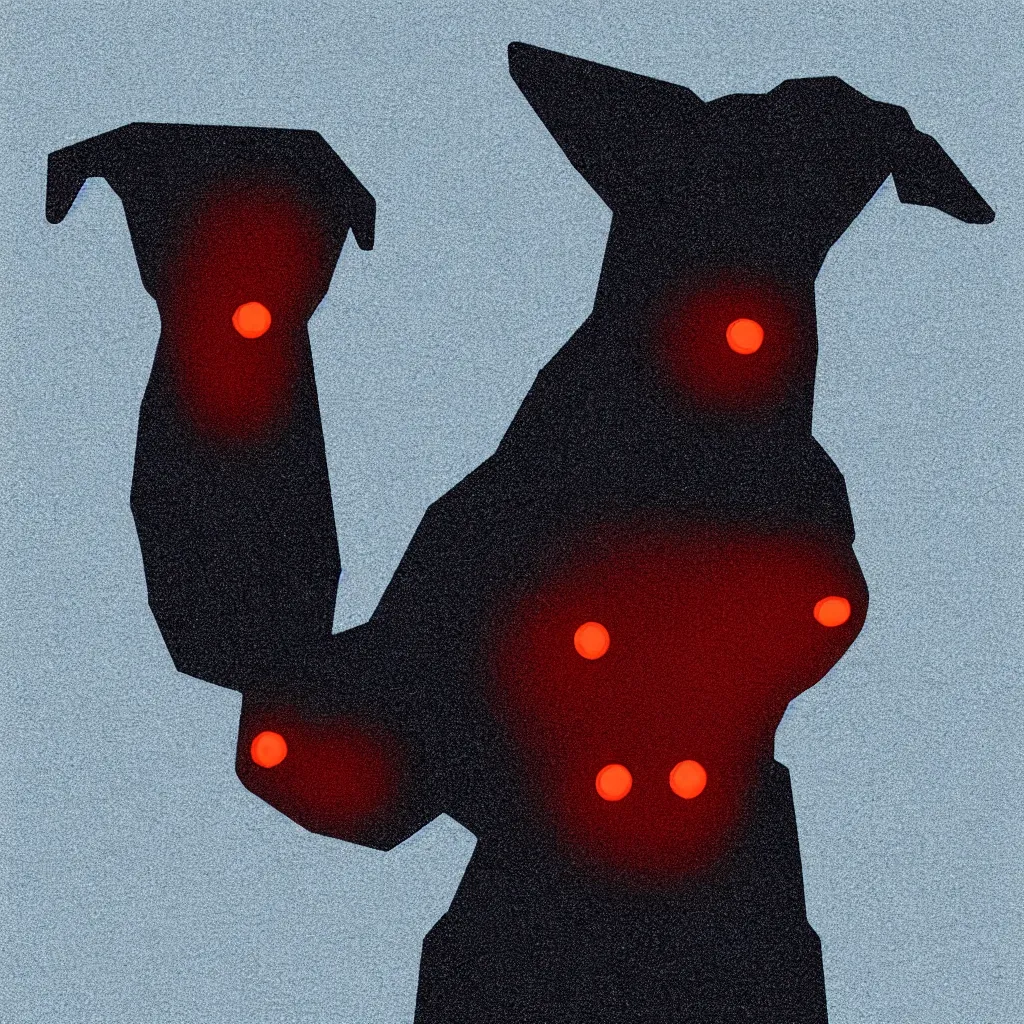 Image similar to surprised dog meme by, mads berg, karolis strautniekas, film noir, stippled light, dramatic lighting, editorial illustration, detailed, fine texture, matte print, art deco, brutalism, dark blue + dark orange, red, black, ( ( habitat 6 7 background ) )