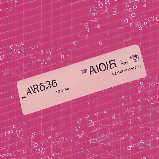 Image similar to “ to the metaverse ” text, vector graphic design of pale pink airline tickets that read “ to the metaverse ” in bold text, alien ar code and e - ink display, highly detailed, no noise, coherent text english characters