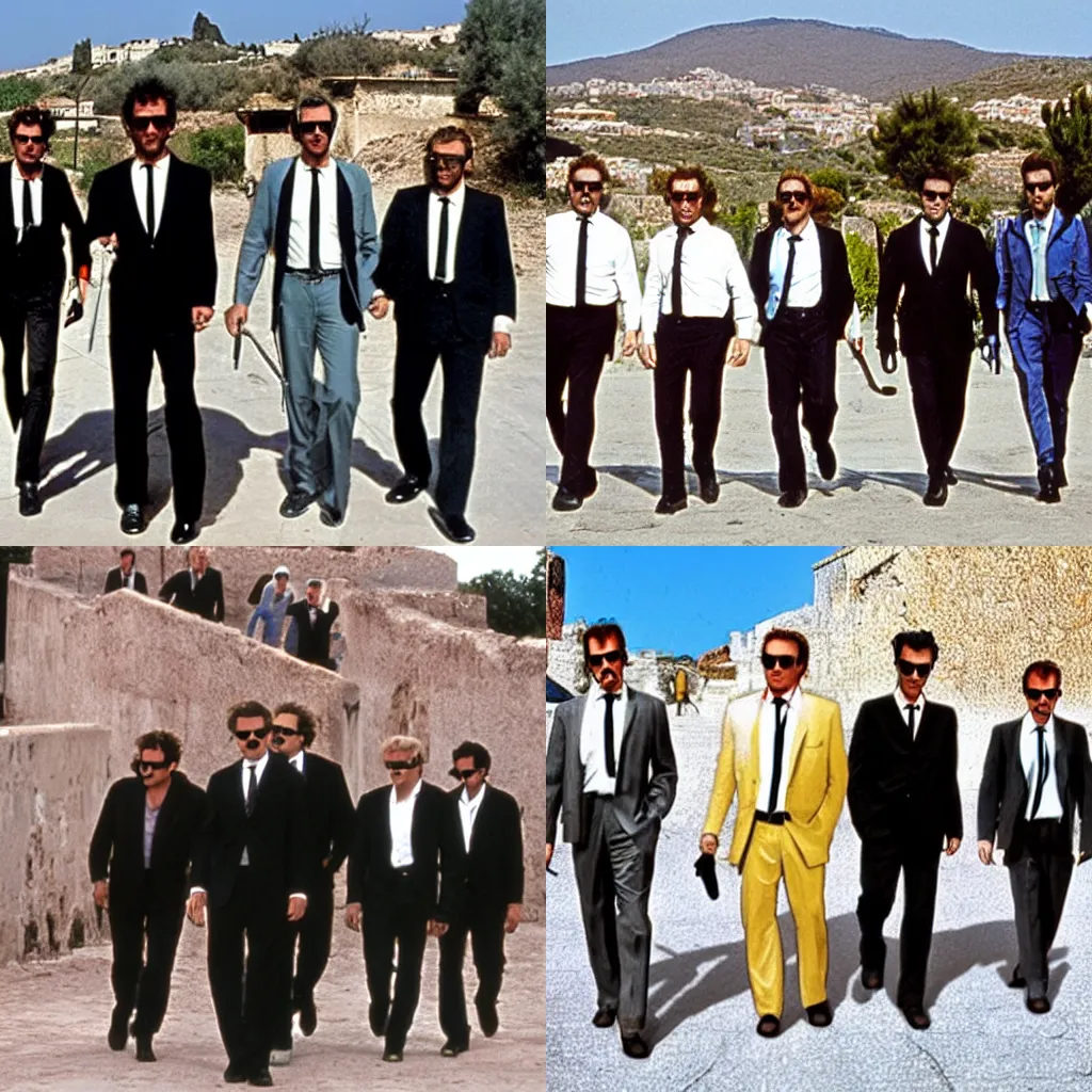 Prompt: Reservoir Dogs in Plastikos