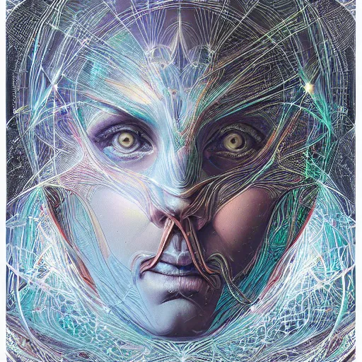 Prompt: beautiful portrait of quantum intelligence, spatial space deformation in latent space, math art, astral plane, by artgerm and dan mumford and gustave dore, intricately detailed, precise, well proportioned