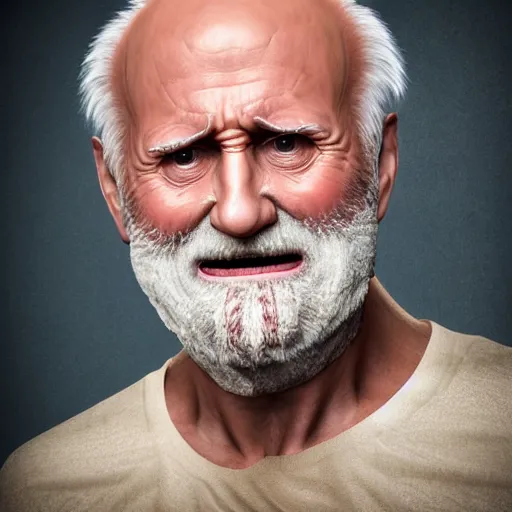 Image similar to portrait of hide the pain harold, accurate and detailed, stock photo, realistic, 8k, by Michelangelo