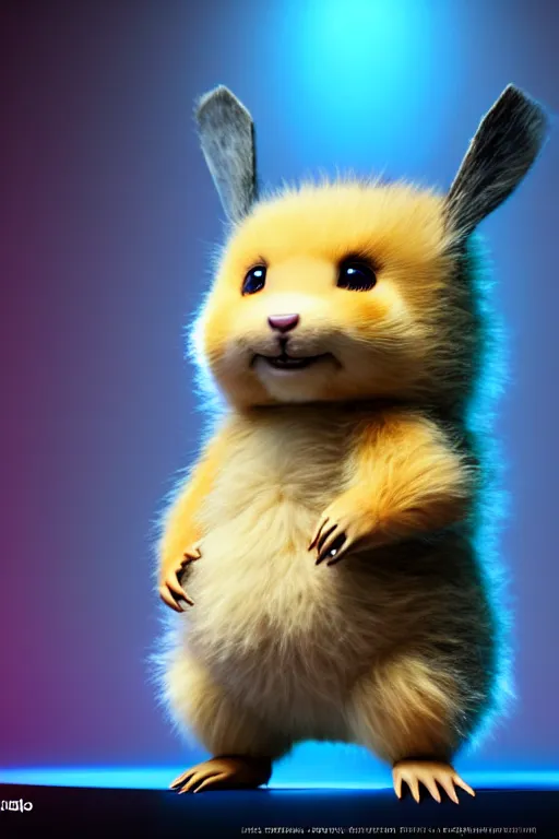 Prompt: high quality 3 d render sci - fi very cute fluffy! wombat!! cyborg with futuristic mechanical parts, cyberpunk monocle!, highly detailed, vray cinematic smooth, in the style of detective pikachu, hannah yata charlie immer, dark blue neon light, low angle, uhd 8 k, sharp focus