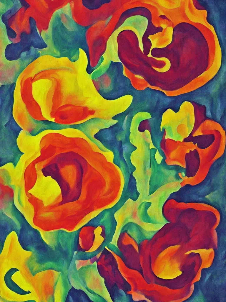 Prompt: an abstract painting of a beautiful flower by georgia o'keeffe,