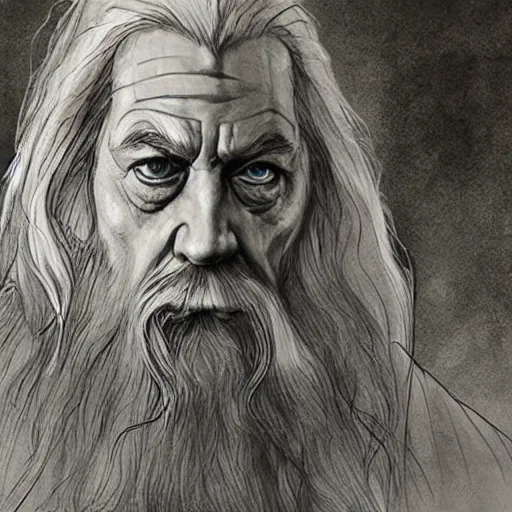 Image similar to Gandalf draws stares and glares at the busy Starbucks, concept art