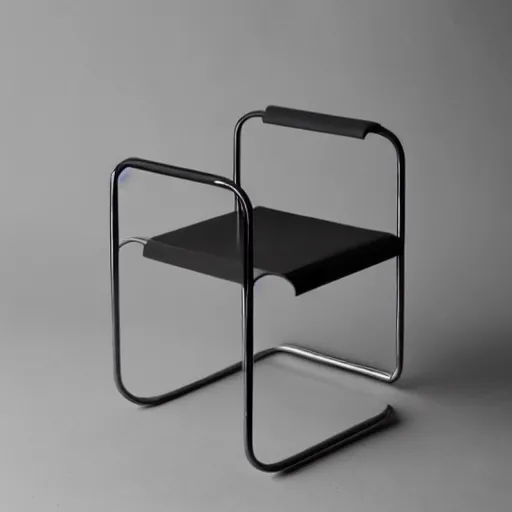 Image similar to minimal iron cast pan inspired by Marcel Breuer