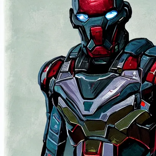 Prompt: will smith as war machine, marvel art