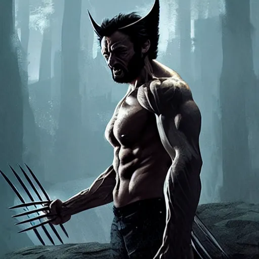 Image similar to portrait of Wolverine, amazing splashscreen artwork, splash art, head slightly tilted, natural light, elegant, intricate, fantasy, atmospheric lighting, cinematic, matte painting, by Greg rutkowski