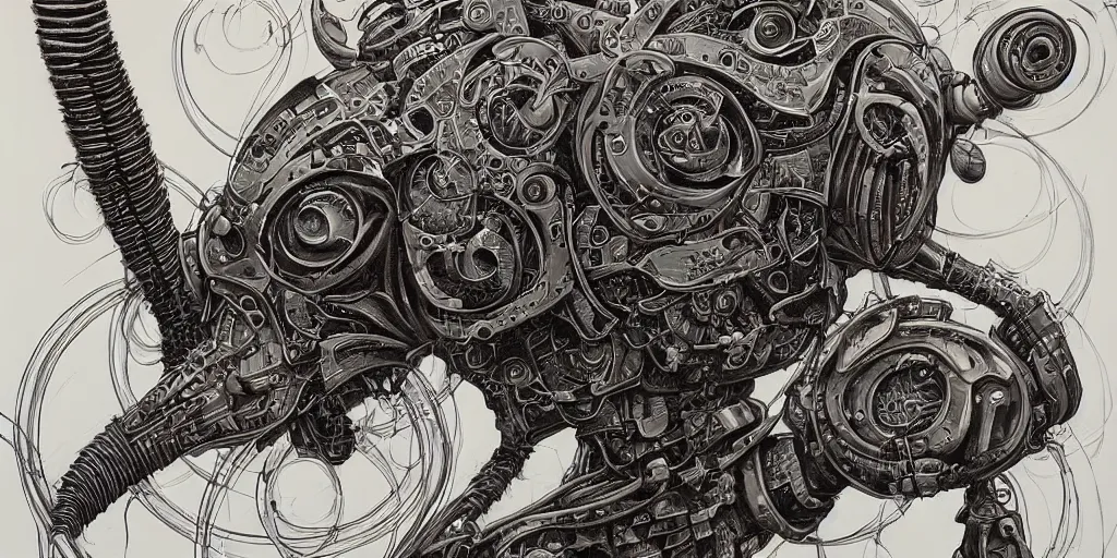 Image similar to a beautiful painting of robot by aaron horkey, trending on artstation