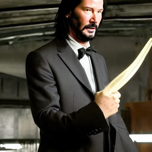 Image similar to Keanu Reeves in wolverine’s suit 4K quality