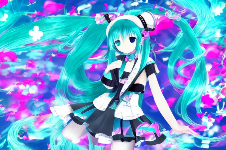 Image similar to hatsune miku themed windows 9 5 desktop, linux mint, computer wallpaper, in 1 9 9 5, y 2 k cybercore, desktop screenshot