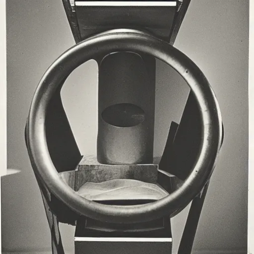 Prompt: The ‘Naive Oculus’ by Man Ray, auction catalogue photo (early machine), private collection, on display from the estate of Max Ernst