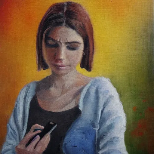 Prompt: Dvi katės žaidžia stalo tenisą oranžiniame fone, oil painting