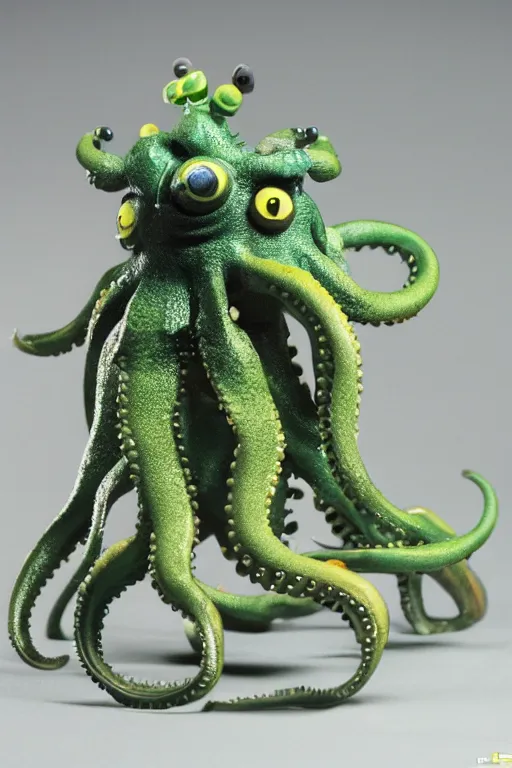 Image similar to caterpiller octopus kaiju action figure, vintage, 1980s