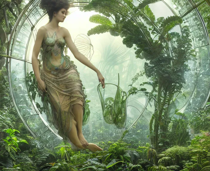 Prompt: transparent clear see - through portrait of mollusks, lush botany, orchids, ferns, garden environment, ultra realistic, concept art, art nouveau, photorealistic, octane render, 8 k, unreal engine. art by gustave dore and nori inoguchi and sam kaplan and zachary goulko and christopher marley and artgerm and alphonse mucha