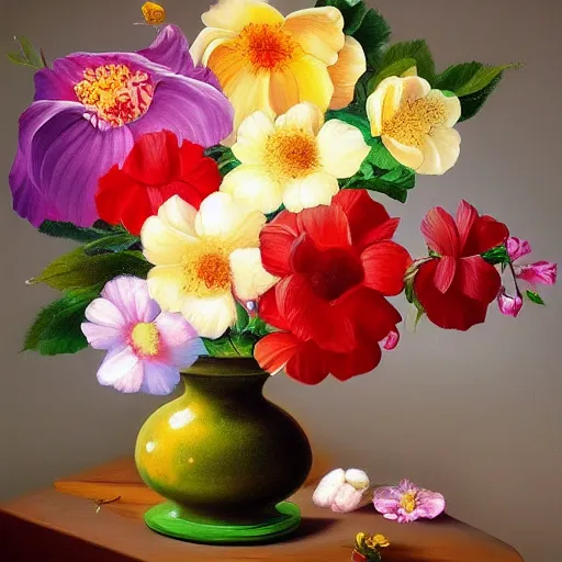 Image similar to beautiful flower oil painting, 4k trending masterpiece