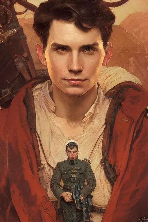 Image similar to Paul Atreides portrait by Stanley Artgerm Lau, greg rutkowski, thomas kindkade, alphonse mucha, loish, norman Rockwell