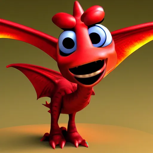 Image similar to pixar render of a cute dragon, stylised