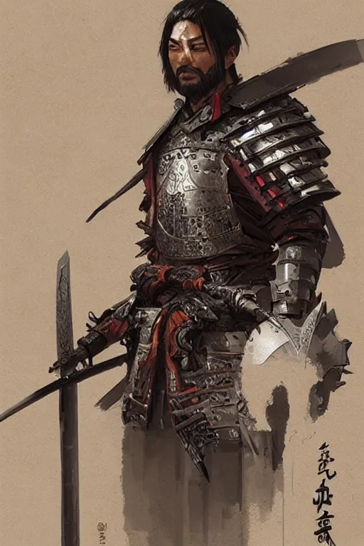 Prompt: epic samurai warrior concept arts, by greg rutkowski, intricate details, highly detailed