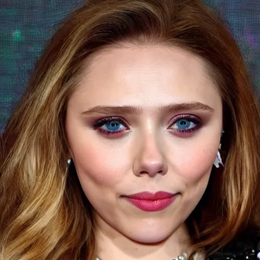 Prompt: elizabeth olsen mixed with scarlett johansson