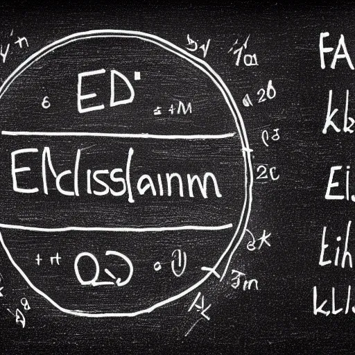 Prompt: chalkboard with einstein's field equations written out and illustrated in detail
