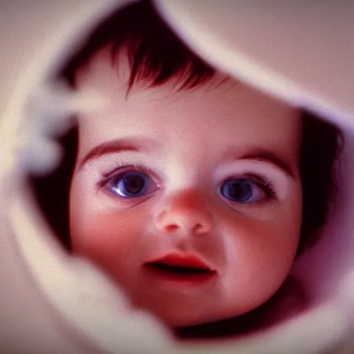 Image similar to stanley kubrick as the baby from 2 0 0 1 cinematic 3 5 mm dramatic hdr