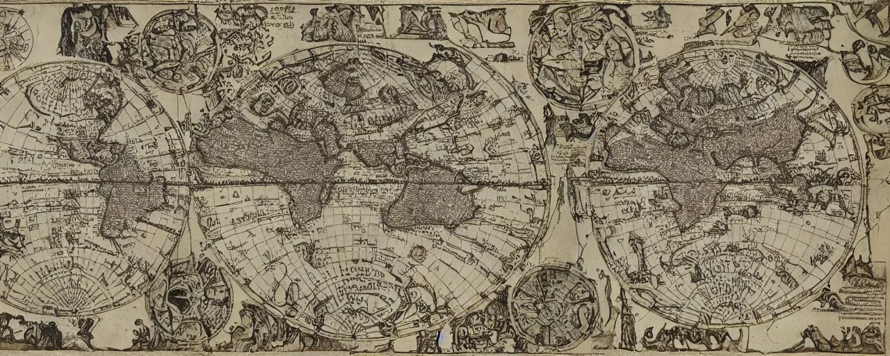 Image similar to highly detailed ancient map of the world, flat earth model, beautiful caligraphy and notations, detailed illustrations, ancient lost artefacts, 3 5 mm film photo