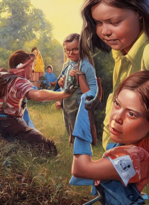 Image similar to greta thunberg, artwork by earl norem, detailed digital art, trending on Artstation