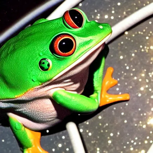 Prompt: reverse engineering frog in space