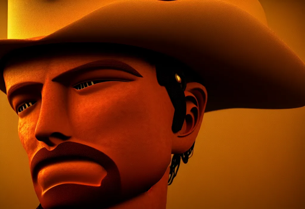 Image similar to cowboy dream, masterpiece. rendered in blender, ultra realistic, smooth shading, ultra detailed, high resolution, cinematic, unreal 6