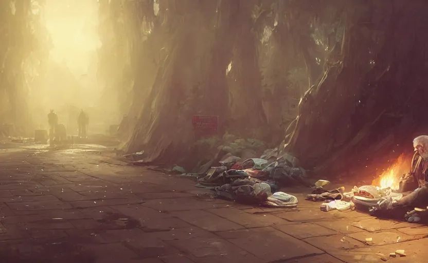 Image similar to highly detailed portrait of joe biden as a homeless, in vr, stephen bliss, unreal engine, fantasy art by greg rutkowski, loish, rhads, ferdinand knab, makoto shinkai and lois van baarle, ilya kuvshinov, rossdraws, tom bagshaw, global illumination, radiant light, detailed and intricate environment