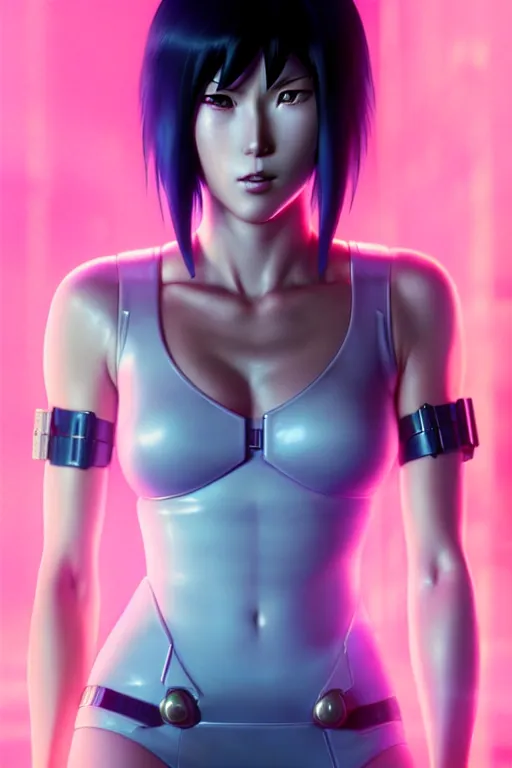 Image similar to a film still portrait of a motoko kusanagi ghost in the shell, finely detailed features : : as motoko kusanagi by pixar : : by ilya kuvshinov, rossdraws, artgerm, maxim cover, octane render, cgi, volumetric lighting, anti aliasing, raytracing : :