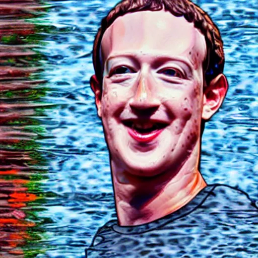 Image similar to mark zuckerberg made of water