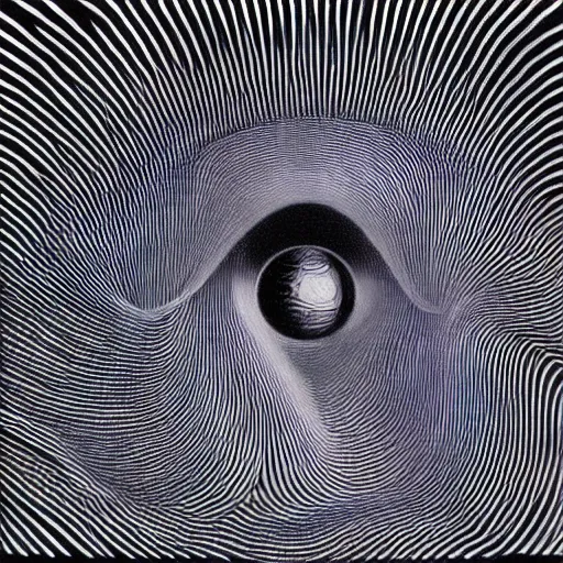 Image similar to hyperbolic spacetime vortex powers the void. by junji ito, hyperrealistic photorealism acrylic on canvas, resembling a high resolution photograph