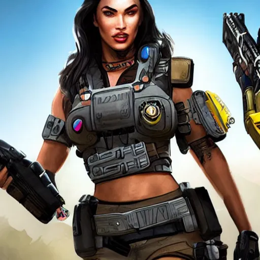 Image similar to Megan Fox as Apex Legends character,