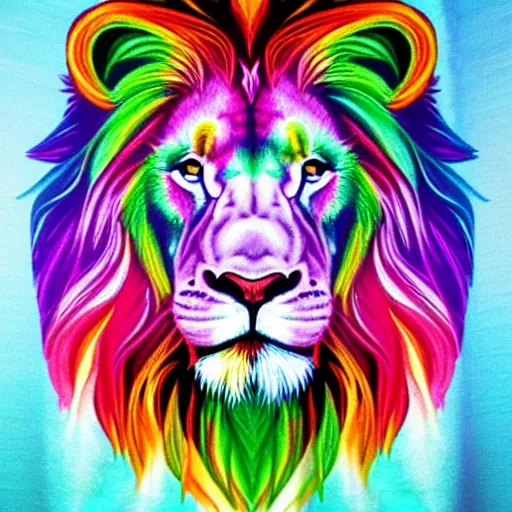 Prompt: rainbow cosmic lion